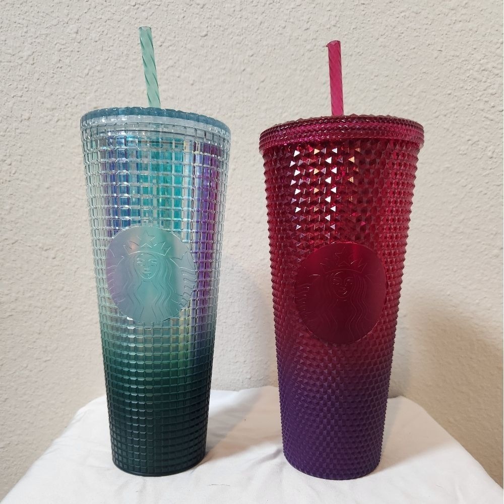 Starbucks‎ Venti Tumblers Green Pink Purple Ombre Studded Walt Disney Christmas